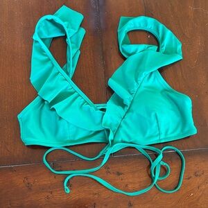 Aerie Green Wrap Bikini Top
